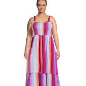 Terra & Sky Vibrant Striped Maxi Dress
